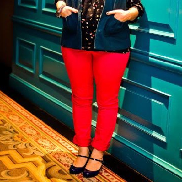 Old Navy Red Rockstar Skinny Jeans