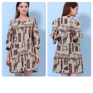 Vintage London Printed Trench Coat