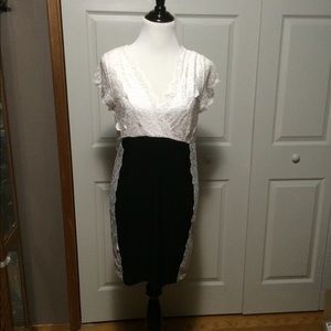 NWT Short Sleeve Black & White Cocktail Mini Dress
