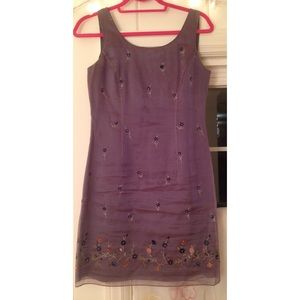 Ann Taylor short sheer embroidery silk dress