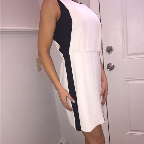 Color Block White & Black Dress - Picture 3 of 4