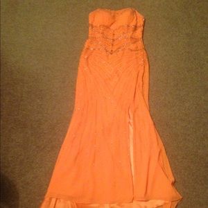 gorgeous orange prom dress
