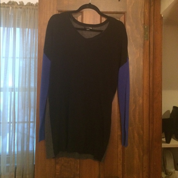Aqua color block sweater - Picture 1 of 2
