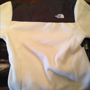 White/Grey women's hooded north face jacket