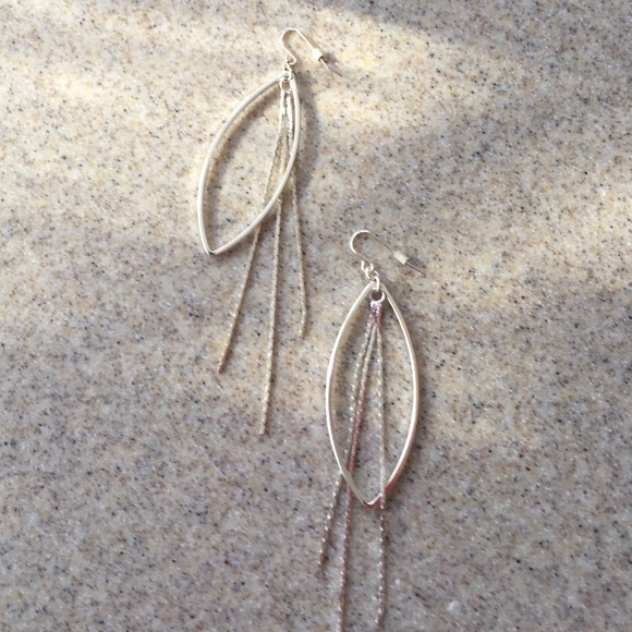 Silver tone dangle earrings
