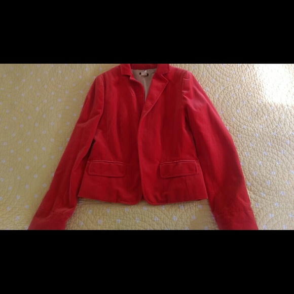 Jcrew coral/ red suede blazer