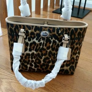 NEW Authentic Leopard coach tote