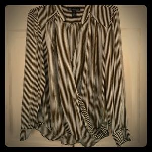 Black and white blouse