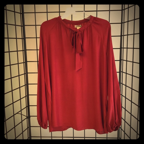 Red L/S Blouse