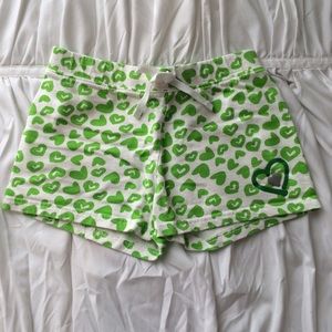 Green and white shorts