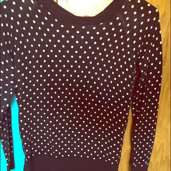 Elle black and white polka dot sweater