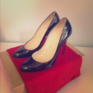 Black patent leather Christian Louboutin heels