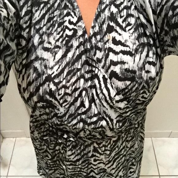 SOLD.  Kardashian Kollection Black and white wrap