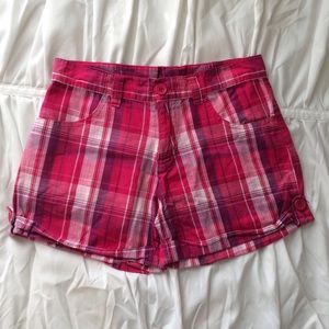 Pink & purple shorts.