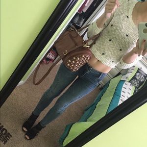 Dailylook brown studded camera bag