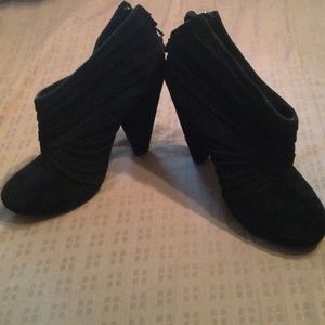 Black suede ankle boots