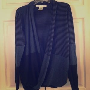 Dark bluish grey and black sweater