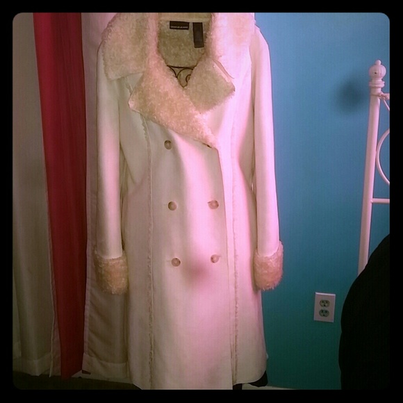 Midi DKNY Double Breast Winter White Coat