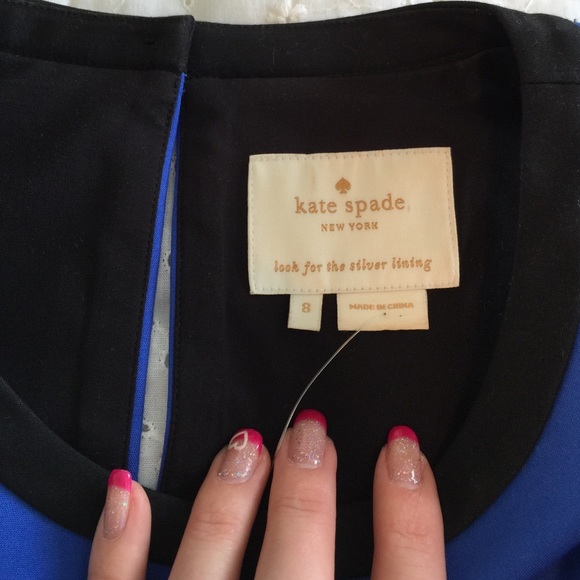 Kate Spade Blue Arie Dress with Black Trim - Picture 2 of 3