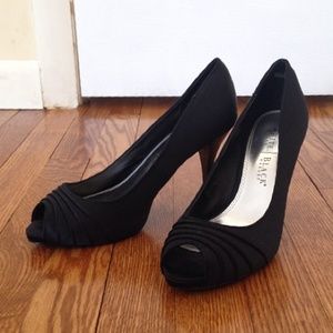 White House | Black Market black satin pumps