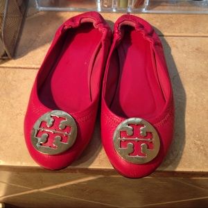 Tory Burch Magenta Colored Flats