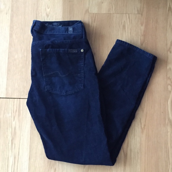 Navy Blue Corduroy 7 Jeans For All Mankind