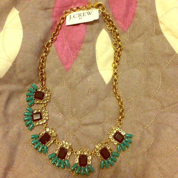 JCrew navy and turquoise necklace
