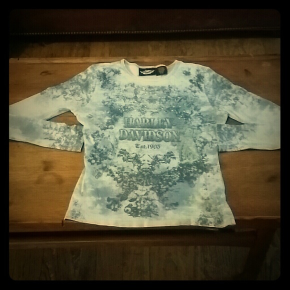Womens Blue Harley Davidson top