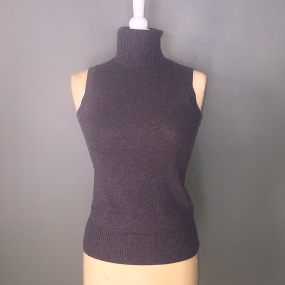 Grey Sleeveless Turtleneck Sweater BANANA REPUBLIC
