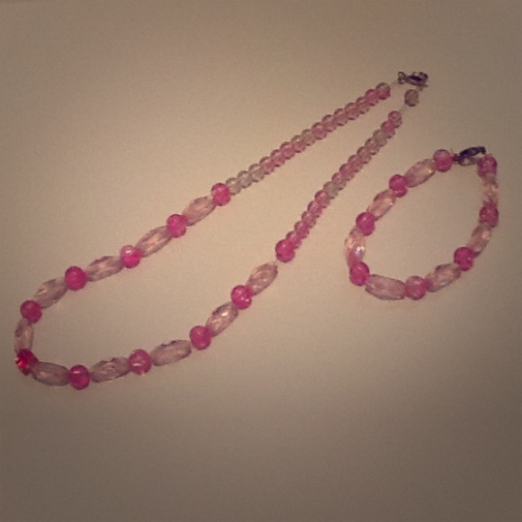 Glass Bead necklace and bracelet set