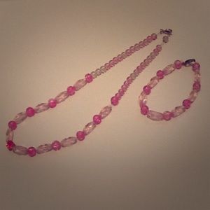 Glass Bead necklace and bracelet set