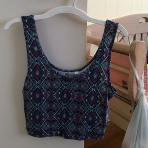 Pacsun sleeveless Aztec crop top