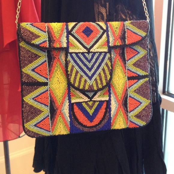 hand crafted designer bag clutch with strap