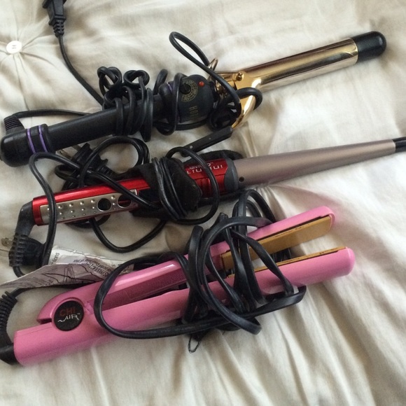 Flat iron curling irons