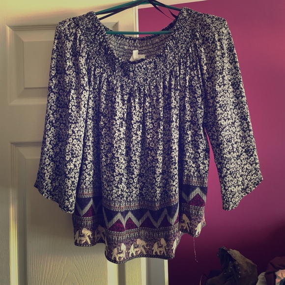 Flowy shirt with elephant decals!