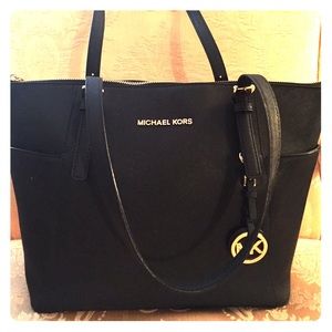 Michael Kors Medium Size Black Leather Tote