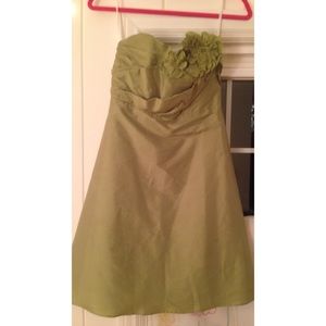 Green strapless special occasion dress