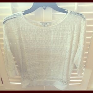 Forever 21 Lace top 3/4 sleeves Size S