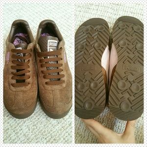 ♧1HR FLASH♧ Puma sneakers (brown&pink suede)