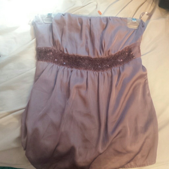 Purple strapless shirt