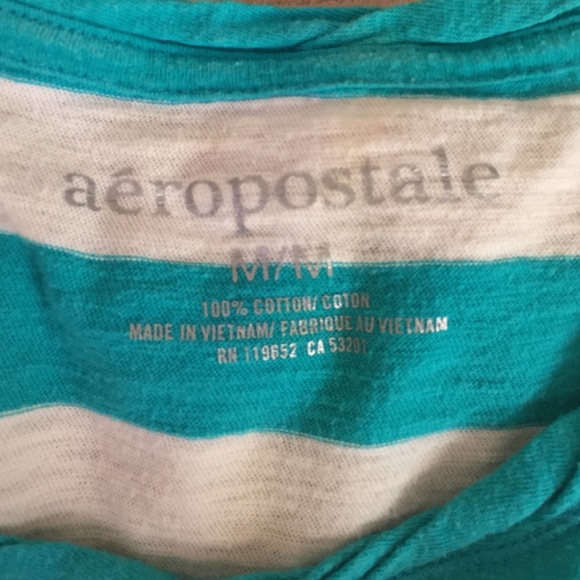 Cute turquoise aero striped shirt - Picture 2 of 3