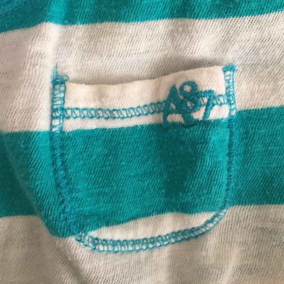 Cute turquoise aero striped shirt - Picture 3 of 3