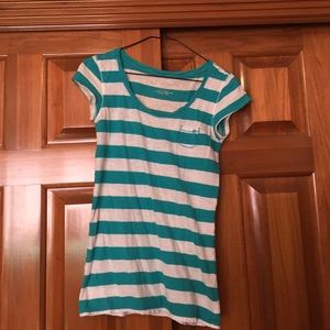 Cute turquoise aero striped shirt