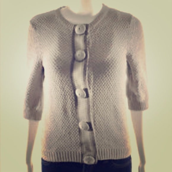 Boden Sweaters - Boden seed stitch short-sleeve cardigan