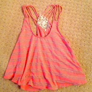 Super cute neon pink/ orange tank top