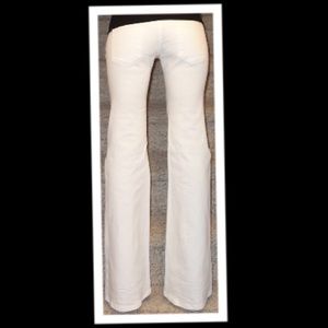 White flare leg jeans