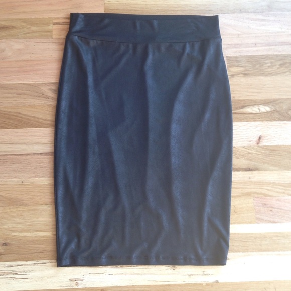 Leather like pencil skirt
