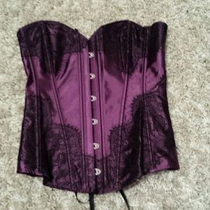 Adjustable Purple and black lace corset