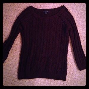 Burgundy 3/4 sleeve AE sweater