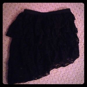 Black, lace, fiesta style skirt